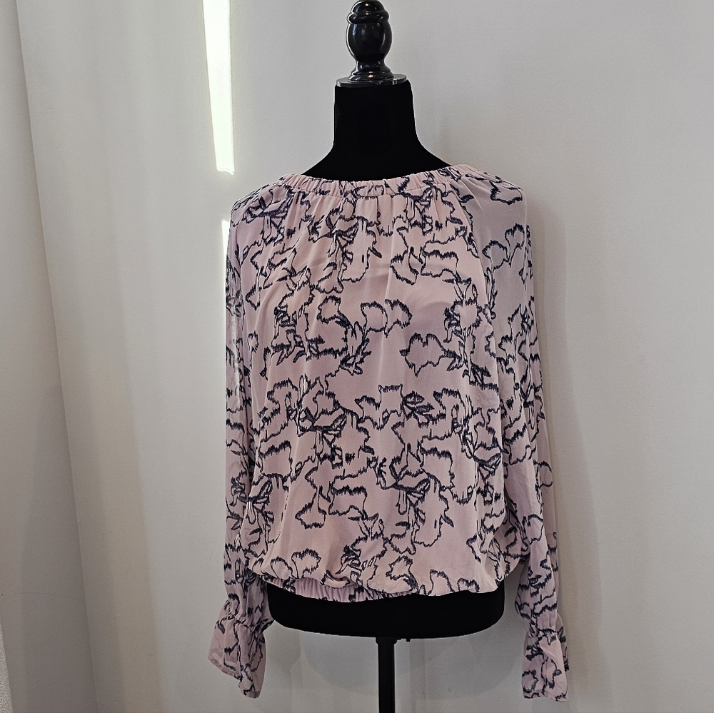 Nine West Light Pink Floral Blouse